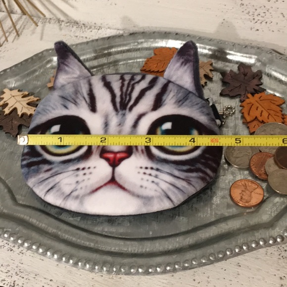 Grey Kitty Cat Coin Purse - Picture 6 of 7